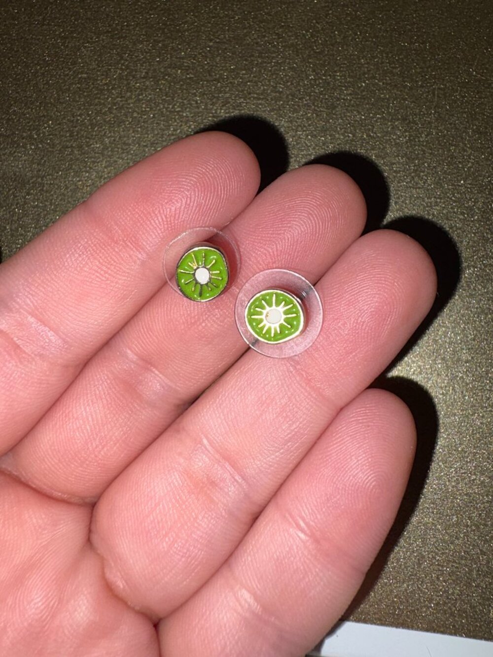 Gold Lime Stud Earrings